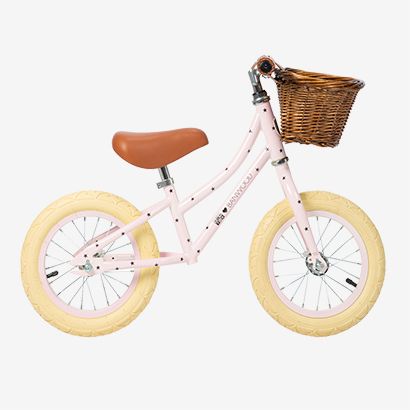 Bicicleta sin pedales vintage Banwood con decoración - Rosa
